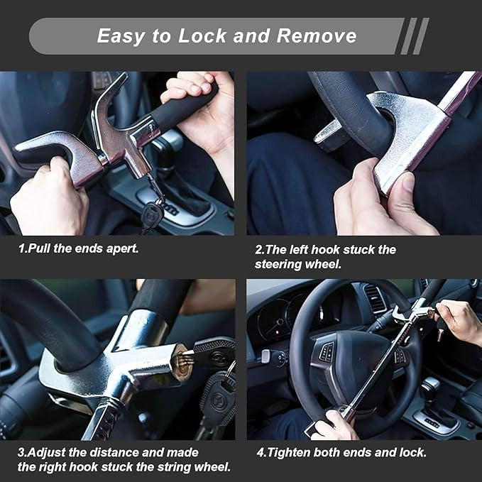 Anti-Theft Crook Steering Lock for All Cars