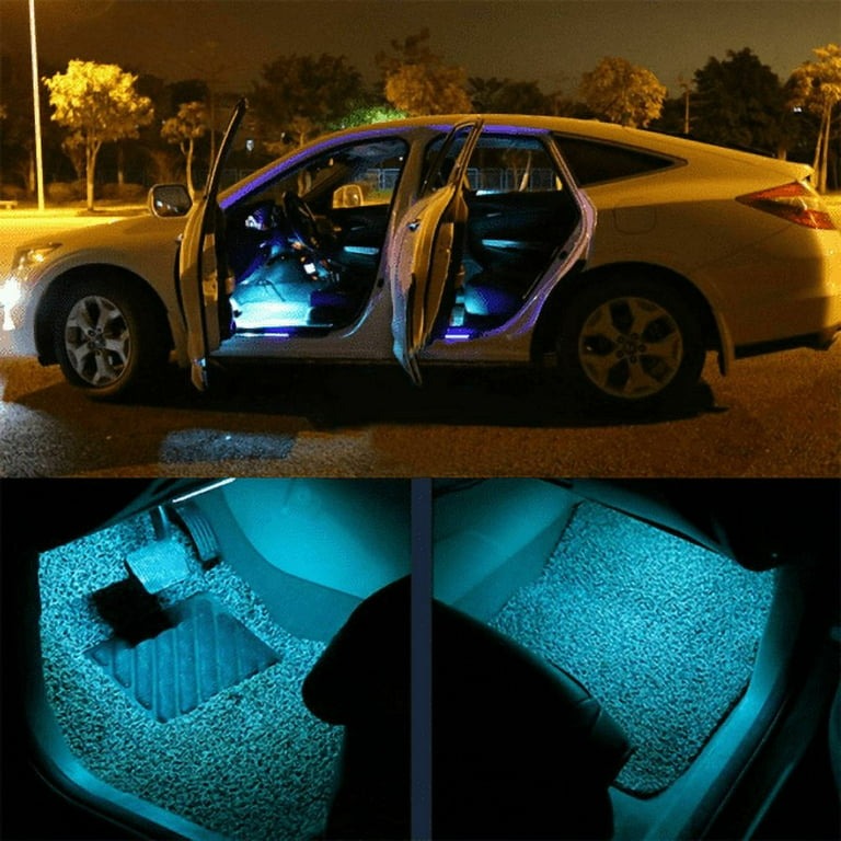 Car Interior Floor Decorative Atmosphere Light Remote Control RGB Light with Music Sensor