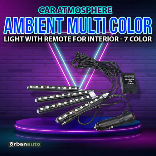 Car Interior Floor Decorative Atmosphere Light Remote Control RGB Light with Music Sensor