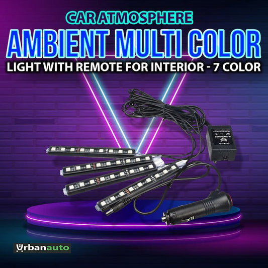 Car Interior Floor Decorative Atmosphere Light Remote Control RGB Light with Music Sensor